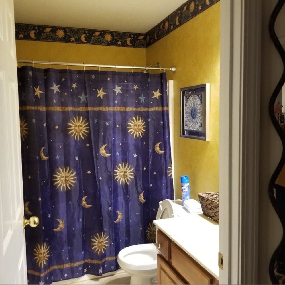 Mainstays Sun and Moon Celestial Astrology Astronomy Shower Curtain